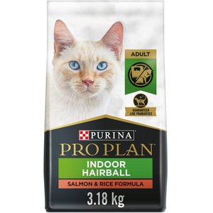 Purina Pro Plan Specialized Indoor Hairball Salmon & Rice Formula Dry Cat Food, 3.18-kg bag