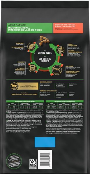 Show full view: Purina Pro Plan Indoor Hairball Salmon & Rice Formula Dry Cat Food, 3.18-kg bag slide 3 of 11