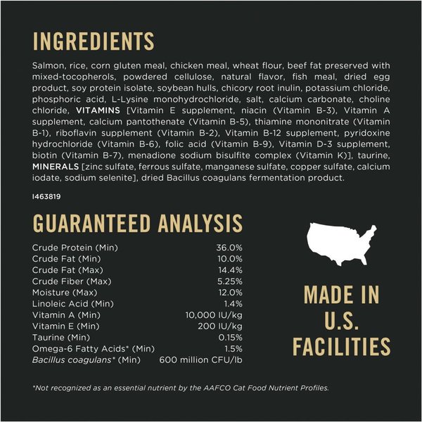 Show full view: Purina Pro Plan Indoor Hairball Salmon & Rice Formula Dry Cat Food, 3.18-kg bag slide 8 of 11