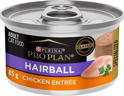 Purina Pro Plan Hairball Chicken Entree Wet Cat Food, 85-g can, case of 24