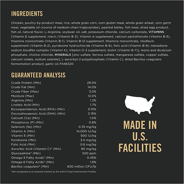 Show full view: Purina Pro Plan Senior Bright Mind Chicken & Rice Formula Dry Dog Food, 13.6-kg bag slide 9 of 11