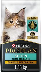 Purina Pro Plan Development Shredded Blend Chicken & Rice Formula Dry Cat Food, 1.36-kg bag
