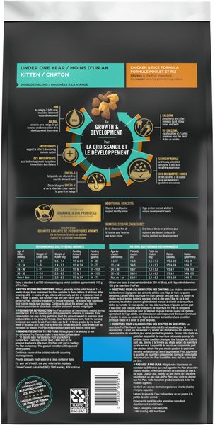 Show full view: Purina Pro Plan Development Shredded Blend Chicken & Rice Formula Dry Cat Food, 2.27-kg bag slide 3 of 10