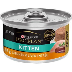 Purina Pro Plan Kitten Development Chicken & Liver Entree Wet Cat Food, 85-g can, case of 24