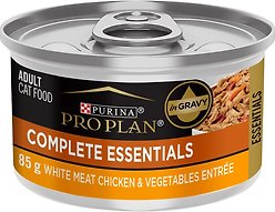 Purina Pro Plan Complete Essentials White Meat Chicken & Vegetables Entree Wet Cat Food, 85-g can, case of 24