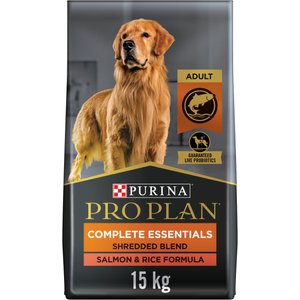 Purina Pro Plan Complete Essentials Shredded Blend Salmon & Rice Formula Dry Dog Food, 15-kg bag