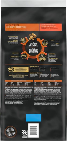 Show full view: Purina Pro Plan Complete Essentials Shredded Blend Salmon & Rice Formula Dry Cat Food, 2.72-kg bag slide 3 of 10