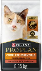 Purina Pro Plan Complete Essentials Shredded Blend Salmon & Rice Formula Dry Cat Food, 6.35-kg bag