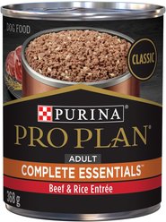 Purina Pro Plan Complete Essentials Beef & Rice Entree Wet Dog Food, 368-g can, case of 12