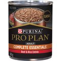 Purina Pro Plan Complete Essentials Beef & Rice Entree Wet Dog Food, 368-g can, case of 12