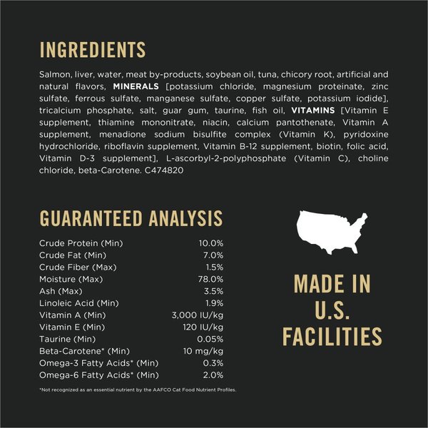 Show full view: Purina Pro Plan Adult 7+ Prime Plus Salmon & Tuna Formula Wet Cat Food, 85-g can, case of 24 slide 8 of 10