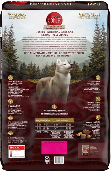 Show full view: Purina ONE True Instinct Turkey & Venison Dry Dog Food, 12.4-kg bag slide 3 of 11