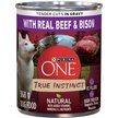 Show in main carousel: Purina ONE True Instinct Tender Cuts in Gravy with Real Beef & Bison Wet Dog Food, 368-g can, case of 12 slide 1 of 10