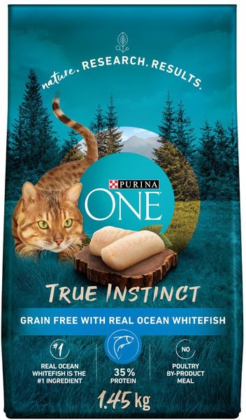 Purina ONE True Instinct Grain Free Ocean Whitefish Dry Cat Food 1.45 kg bag