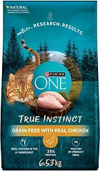 Purina ONE True Instinct Grain-Free Chicken Dry Cat Food, 6.53-kg bag