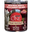 Show in main carousel: Purina ONE True Instinct Classic Ground Beef & Wild-Caught Salmon Wet Dog Food, 368-g can, case of 12 slide 1 of 10