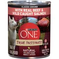 Purina ONE True Instinct Classic Ground Beef & Wild-Caught Salmon Wet Dog Food, 368-g can, case of 12