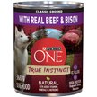 Show in main carousel: Purina ONE True Instinct Classic Ground Beef & Bison Wet Dog Food, 368-g can, case of 12 slide 1 of 10