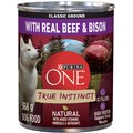 Purina ONE True Instinct Classic Ground Beef & Bison Wet Dog Food, 368-g can, case of 12