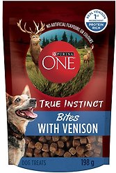 Purina ONE True Instinct Bites Venison Dog Treats, 198-g pouch
