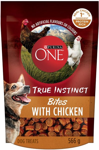 PURINA ONE True Instinct Bites Chicken Dog Treats 566 g pouch