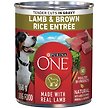 Show in main carousel: Purina ONE Tender Cuts in Gravy Lamb & Brown Rice Entree Wet Dog Food, 368-g can, case of 12 slide 1 of 11