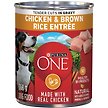 Show in main carousel: Purina ONE Tender Cuts in Gravy Chicken & Brown Rice Entree Wet Dog Food, 368-g can, case of 12 slide 1 of 12