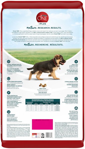Show full view: Purina ONE SmartBlend Large Breed Puppy Formula Chicken Dry Dog Food, 14-kg bag slide 3 of 10