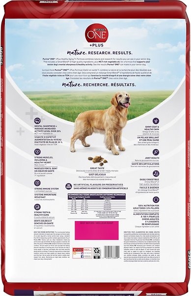 Show full view: Purina ONE SmartBlend Healthy Aging 7+ Formula Chicken Dry Dog Food, 6-kg bag slide 3 of 10