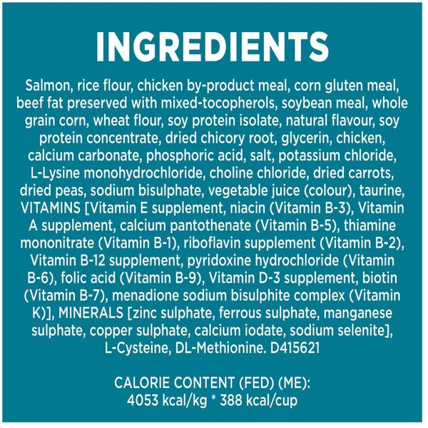 Show full view: Purina ONE Salmon & Rice Dry Cat Food, 3-kg bag slide 8 of 10