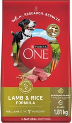 Purina ONE Lamb & Rice Formula Dry Dog Food, 1.81-kg bag