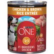 Show in main carousel: Purina ONE Classic Ground Chicken & Brown Rice Entree Wet Dog Food, 368-g can, case of 12 slide 1 of 12