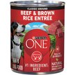 Show in main carousel: Purina ONE Classic Ground Beef & Brown Rice Entree Wet Dog Food, 368-g can, case of 12 slide 1 of 10