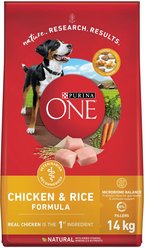Purina ONE Chicken & Rice Formula Dry Dog Food, 14-kg bag