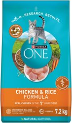 Purina ONE Chicken & Rice Dry Cat Food, 7.2-kg bag