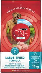 Purina ONE +Plus Large Breed Formula Chicken Dry Dog Food, 14-kg bag