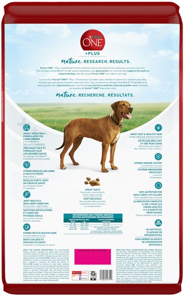 Show full view: Purina ONE +Plus Large Breed Formula Chicken Dry Dog Food, 14-kg bag slide 3 of 10