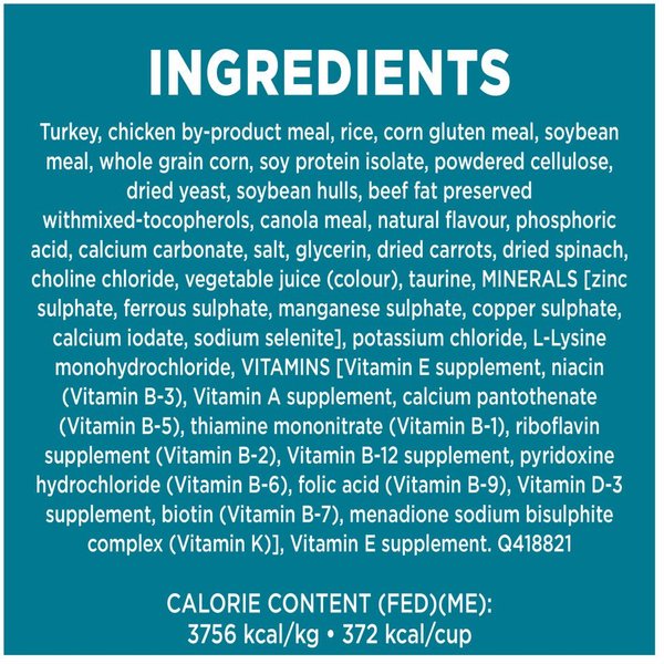 Show full view: Purina ONE +Plus Indoor Advantage Turkey Dry Cat Food, 7.2-kg bag slide 8 of 10