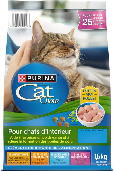 Show full view: Cat Chow Indoor Cat Food with Real Chicken Dry Cat Food, 1.6-kg bag slide 3 of 10