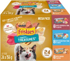 Friskies Tasty Treasures Variety Pack Wet Cat Food, 156-g can, case of 24