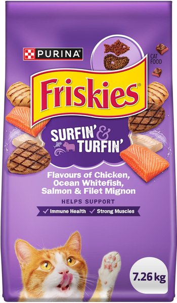 Friskies Surfin Turfin Dry Cat Food 7.26 kg bag