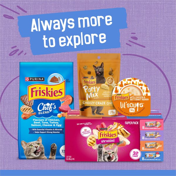 Show full view: Friskies Shredded Turkey & Cheese Dinner in Gravy Wet Cat Food, 156-g can, case of 24 slide 8 of 12