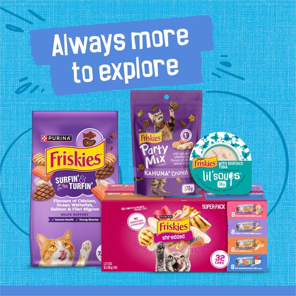 Show full view: Friskies Shredded Ocean Whitefish & Tuna Wet Cat Food, 156-g can, case of 24 slide 8 of 12