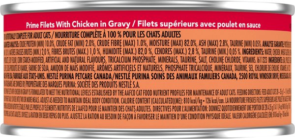 Show full view: Friskies Prime Filets with Chicken in Gravy Wet Cat Food, 156-g can, case of 24 slide 4 of 12