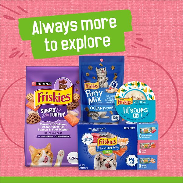 Show full view: Friskies Pate Salmon Dinner Wet Cat Food, 156-g can, case of 24 slide 8 of 10