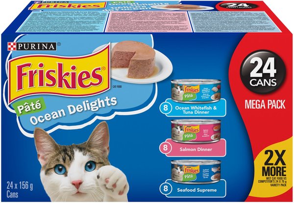 FRISKIES Pate Ocean DL Variety Pack Wet Cat Food 156 g case of