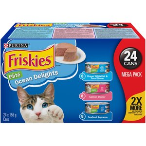 Friskies Pate Ocean Delights Variety Pack Wet Cat Food, 156-g, case of 24