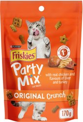 Friskies Party Mix Original Crunch with Real Chicken Cat Treats, 170-g pouch