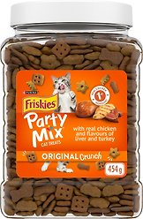 Friskies Party Mix Original Crunch with Real Chicken Cat Treats, 454-g pouch