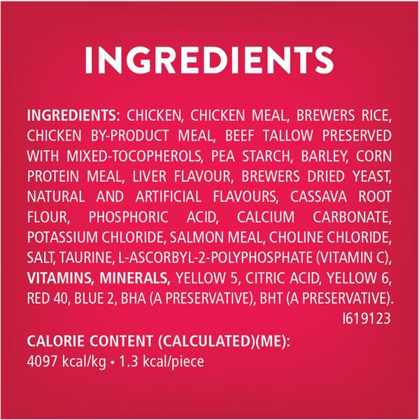 Show full view: Friskies Party Mix Mixed Grill Crunch with Real Chicken Cat Treats, 454-g pouch slide 9 of 11